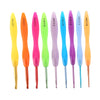 9pcs Plastic Handle Aluminum Crochet Hooks Set