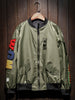 Zip Up Patch Bomber Jacket