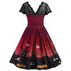 Halloween Vintage Lace Insert Pin Up Dress
