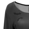 Pumpkin Bat Print Long Sleeve Halloween Swing Dress