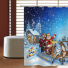 Christmas Sleigh Elk Waterproof Shower Curtain 180 x 180cm