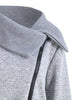 Plus Size Fleece Oblique Zipper Turn Down Hoodie