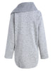Plus Size Fleece Oblique Zipper Turn Down Hoodie