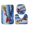 3Pcs Christmas Sled Moon Toilet Bath Rugs Set