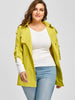 Plus Size Raglan Sleeve Lapel Belted Jacket