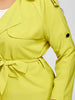 Plus Size Raglan Sleeve Lapel Belted Jacket