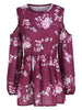 Flounce Floral Cold Shoulder Blouse