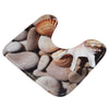 Starfish Shell Pattern 3pcs Bath Mat Toilet Mat