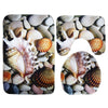 Starfish Shell Pattern 3pcs Bath Mat Toilet Mat