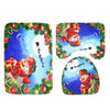 3pcs Toilet Mat Bath Mat Santa Claus Pattern