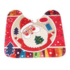 3pcs Toilet Mat Bath Mat Santa Claus Pattern