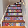 Tile Decals Mexican Traditional Stair Stickers 7.1 x 39.4 inch 6pcs