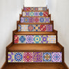 Tile Decals Mexican Traditional Stair Stickers 7.1 x 39.4 inch 6pcs