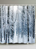 Christmas Snow Forest Print Waterproof Shower Curtain