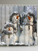 Snowman Printed Fabric Waterproof Shower Curtain