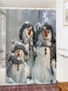 Snowman Printed Fabric Waterproof Shower Curtain