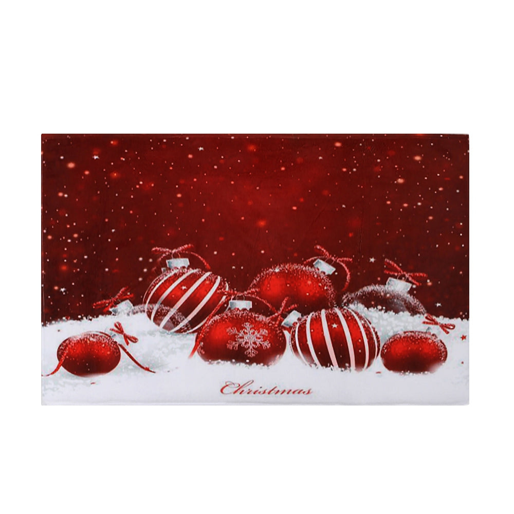 Christmas Baubles Snowfield Pattern Water Absorption Area Rug