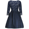 Lace Insert Surplice A Line Dress