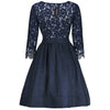 Lace Insert Surplice A Line Dress