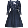Lace Insert Surplice A Line Dress