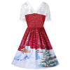 Christmas Lace Yoke Swing Dress