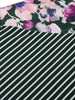 Raglan Sleeve Floral Print Striped Dress