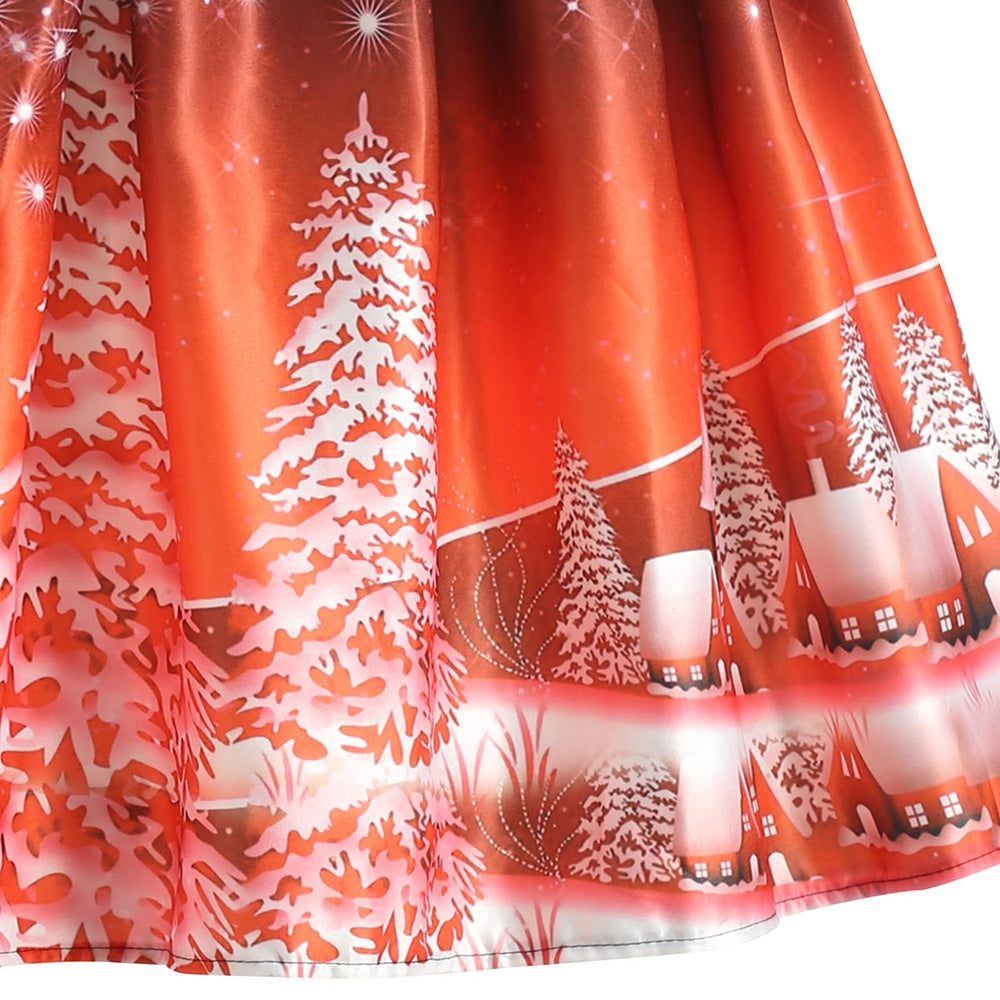 Christmas Tree Mesh Panel Vintage Dress