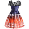 Christmas Tree Lace Panel Vintage Dress