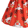 Mesh Panel Cute Christmas Reindeer Party Dress