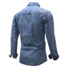 Turndown Collar Pocket Bleached Effect Chambray Shirt