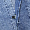 Turndown Collar Pocket Bleached Effect Chambray Shirt