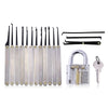 LOCKMALL S - 399202 Transparent Practice Padlock with Lock Pick Tool Set for Locksmith