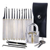 LOCKMALL S - 399202 Transparent Practice Padlock with Lock Pick Tool Set for Locksmith
