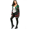 Christmas Graphic Tunic Knitted Draped Cardigan