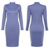 Women Slim Long Sleeve Elegant Turtleneck Jumper Dress