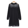 Sexy Stand Collar Long Sleeve Lace Spliced Women Dress