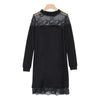Sexy Stand Collar Long Sleeve Lace Spliced Women Dress