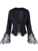 Lace Trim Plunging Coat