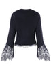 Lace Trim Plunging Coat