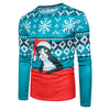 Crew Neck 3D Cat Geometric Print Christmas T-shirt