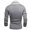 Personality Drawstring Turtleneck Color Block Spliced Long Sleeves Men's Slimming Thicken Sweater