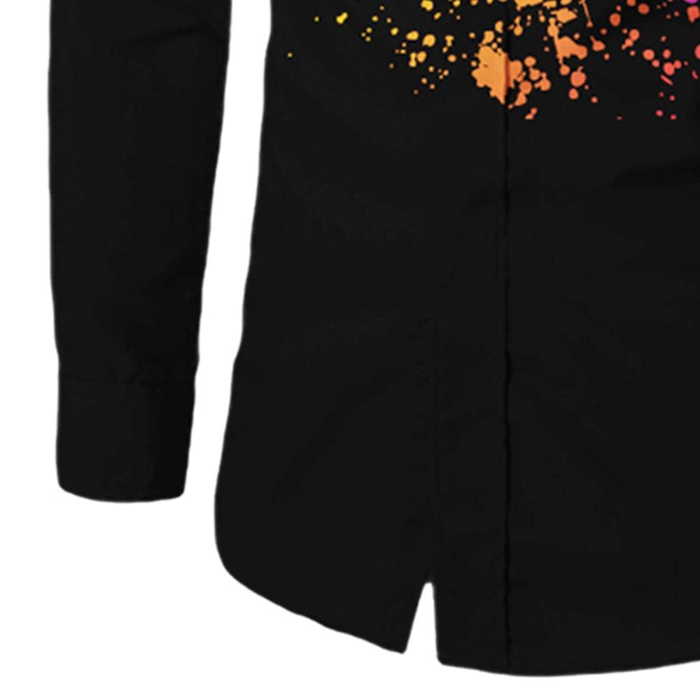 Color Paint Splatter Button Up Shirt