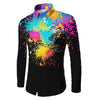 Color Paint Splatter Button Up Shirt