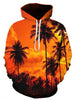 Hooded 3D Hawaiian Trees Print Pullover Hoodie
