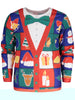 Christmas Tree Santa Print Long Sleeve T-shirt