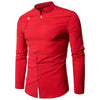 Asymmetrical Button Up Mandarin Collar Shirt