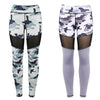 Trendy Camouflage Print Mesh Spliced Women Yoga Pants