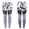 Trendy Camouflage Print Mesh Spliced Women Yoga Pants