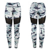 Trendy Camouflage Print Mesh Spliced Women Yoga Pants