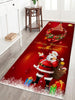 Christmas Wreath Santa Claus Print Flannel Bath Rug